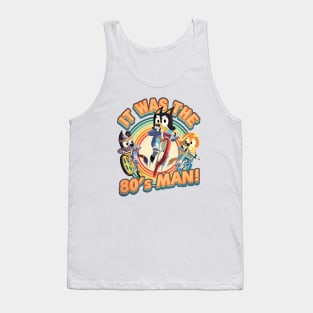 Bluey Dad -  I Am 80's Man - Retro Bicycle Jump Tank Top